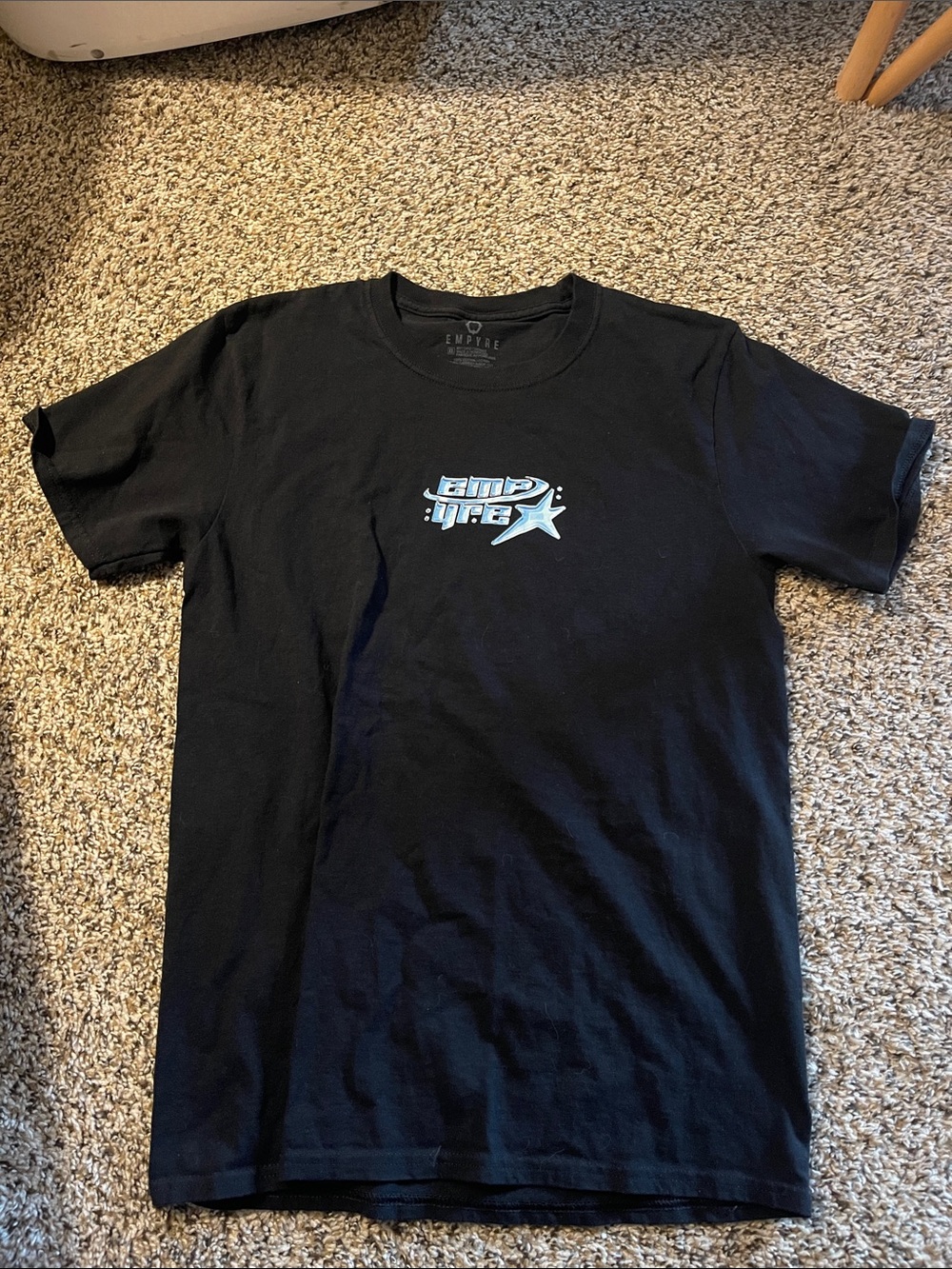 Empyre Black Short Sleeve Tee with Light Blue Star Graphic